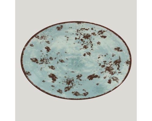 Тарелка RAK Porcelain Peppery овальная плоская 36*27 см, голубой цвет
