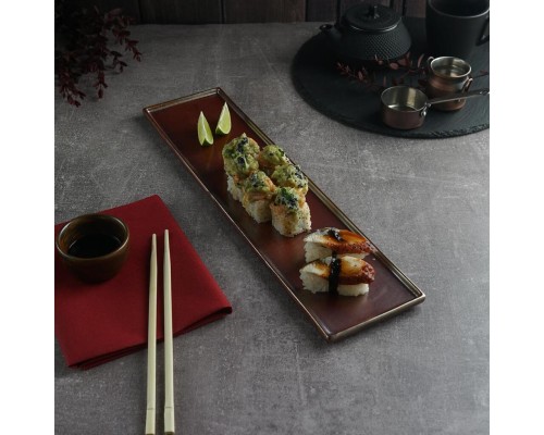 Блюдо прямоугольное 41*10,5 см h1,5 см Antic Copper Panasia P.L. [6]