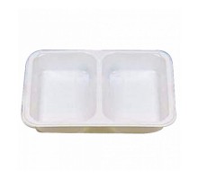 Контейнер двухсекционный, белый, СВЧ, 22,5*17,5*4,5 см, PP, 125 шт/уп (крышка 81210078)