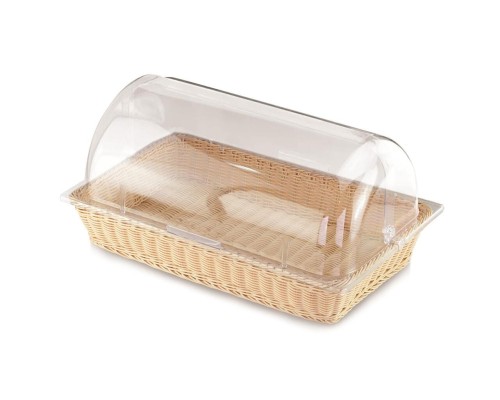 Корзина для хлеба и выкладки 52*32 см h9,5 см с откидной Roll-top крышкой ротанг P.L.
