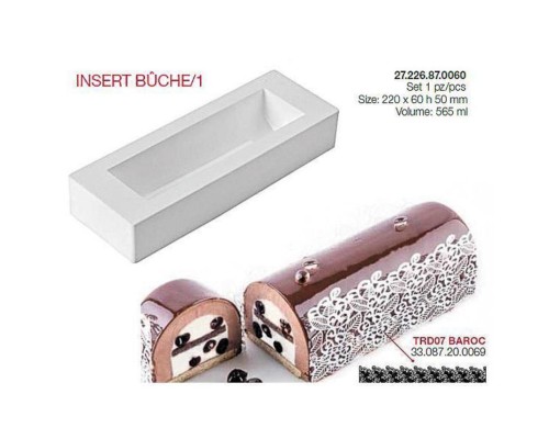 Форма кондитерская Silikomart INSERT BUCHE/1 22*6 см, h 5 см, силикон, Италия