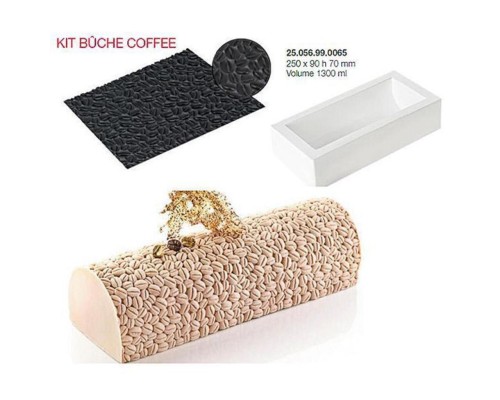 Форма кондитерская Silikomart KIT BUCHE COFFEE, силикон, 25*9*7 см, Италия