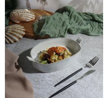 Блюдо овальное 25,5*13,5 см h5 см 700 мл Gray Oval Bucket с ручками Frutti di Mare P.L. [1]
