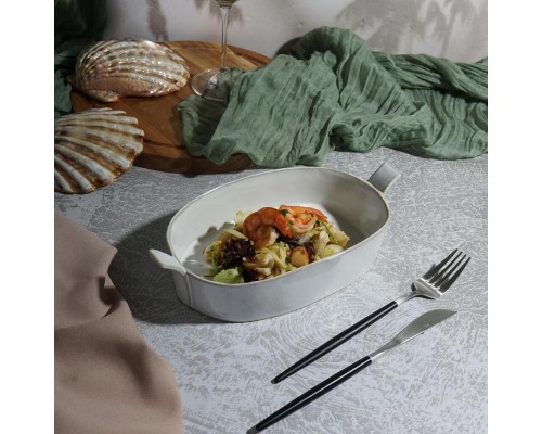 Блюдо овальное 25,5*13,5 см h5 см 700 мл Gray Oval Bucket с ручками Frutti di Mare P.L. [1]