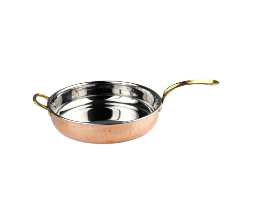 Сковорода для подачи 19,5 см h4,5 см 1100 мл круглая Copper нерж. цвет медь 2 ручки золото P.L.