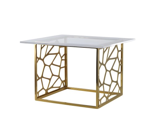 Подставка фуршетная стойка 35*35 см h30 см + блюдо 45*45 см акрил Gold P.L.