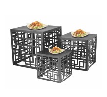 Подставка фуршетная стойка 25,5*25,5 см h25,5 см квадрат. матовая Black перфорация металл P.L.