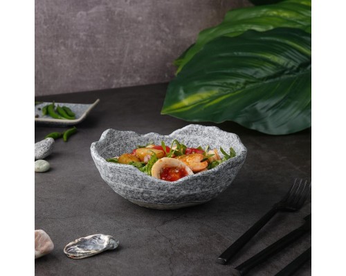 Салатник 290 мл 17*14 см h6,5 см Wave Up Stone Crush Untouched Taiga P.L. [1]