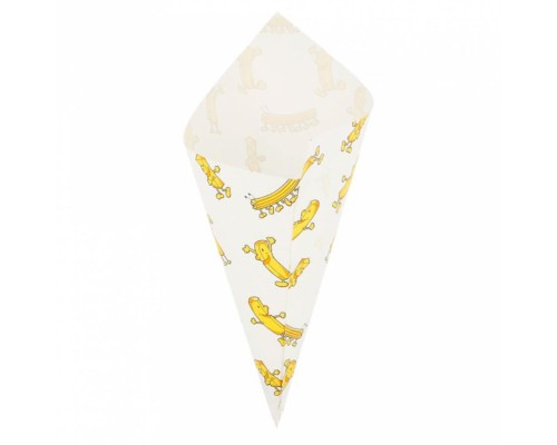 Конус Chips для снеков/фри/орешков 100 гр, жиростойкий пергамент, 24*17 см, 250 шт/уп, G