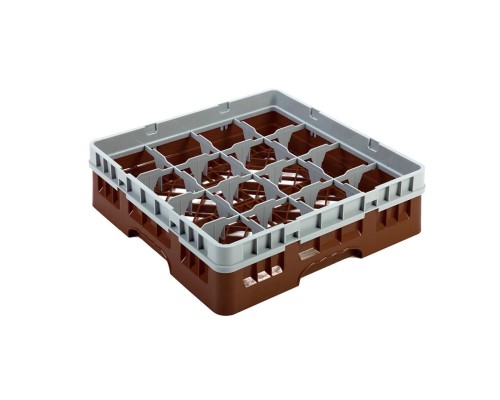 Кассета для мойки посуды 16 ячеек (размер ячейки 50*50*143 мм) коричневая P.L. Proff Cuisine
