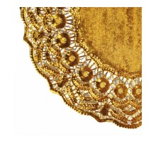 Салфетка ажурная золотая d 16,5 см, металлизированная целлюлоза, 100 шт, Garcia de Pou