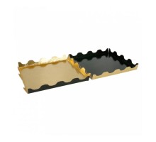 Подложка кондитерская двусторонняя 24*24*2 см, золотая/черная, картон, 50 шт