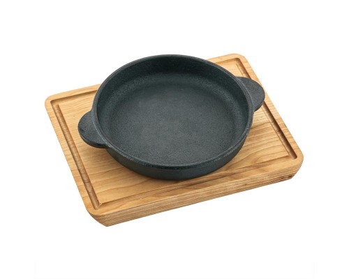 Сковорода для подачи на дерев. подст. 20,5 см h3 см 800 мл круглая чугун P.L. Proff Cuisine