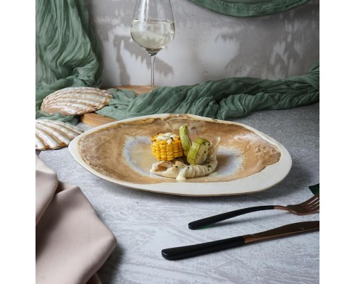 Блюдо овальное 32,5*20 см h7 см 100 мл Pearl Shell Frutti di Mare P.L. [1]