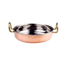 Сковорода для подачи 19,5 см h4,5 см 1100 мл круглая Copper нерж. цвет медь 2 ручки золото P.L.