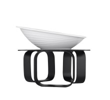 Подставка фуршетная стойка 24*23 см h15,5 см черный металл + салатник 28,5*23 см h5 см меламин P.L.