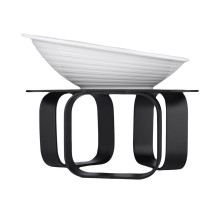 Подставка фуршетная стойка 31*31 см h21,8 см черный металл + салатник 33,5*31 см h6 см меламин P.L.