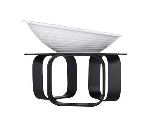 Подставка фуршетная стойка 31*31 см h21,8 см черный металл + салатник 33,5*31 см h6 см меламин P.L.