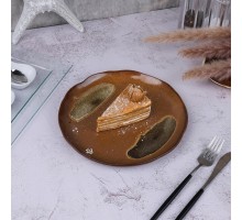 Тарелка d 22,5 см h2,1 см Dark Brown Crumbs Stone Frutti di Mare P.L. [1]