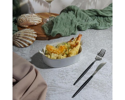 Блюдо овальное 19*11,5 см h4 см 400 мл Gray Oval Bucket с ручками Frutti di Mare P.L. [1]