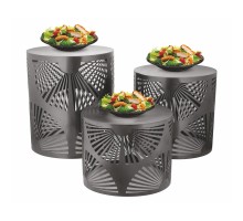 Подставка фуршетная стойка d 19 см h15 см круглая Black перфорация металл P.L. Hotelware