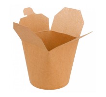 Коробка для лапши 780 мл, натуральный цвет, d 9 см, h 9 см, СВЧ, 50 шт/уп, картон, Garci