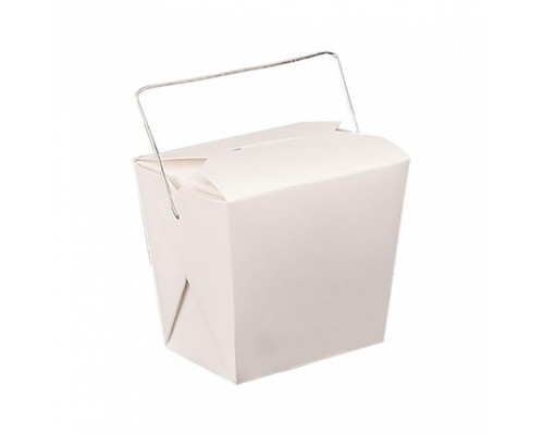 Коробка для лапши с ручками 780 мл белая, 8*7 см, 50 шт/уп, картон, Garcia de Pou