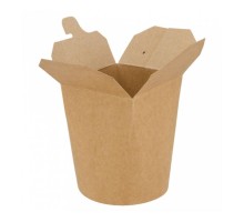 Коробка для лапши 480 мл, натуральный цвет, d 8 см, h 9 см, СВЧ, 50 шт/уп, картон, Garci