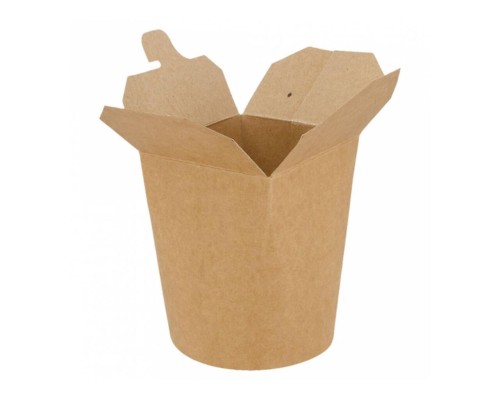 Коробка для лапши 480 мл, натуральный цвет, d 8 см, h 9 см, СВЧ, 50 шт/уп, картон, Garci