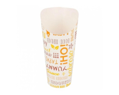 Контейнер картонный вертикальный для фри, снеков "PAROLE" 660 мл, Ø 8,5*18 см 50шт/уп, G