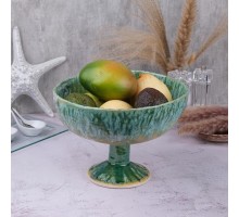 Фруктовница d 25/12,4 см h18,8 см 2350 мл Green Malachite Frutti di Mare P.L. [1]