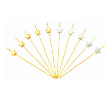 Пика шпажка бамбук "Звезда" 12 см золото/серебро 100 шт P.L.