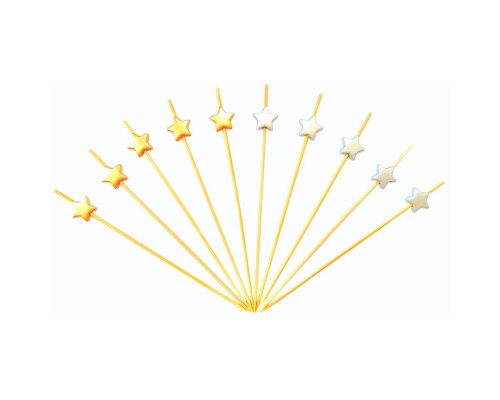 Пика шпажка бамбук "Звезда" 7 см золото/серебро 100 шт P.L.