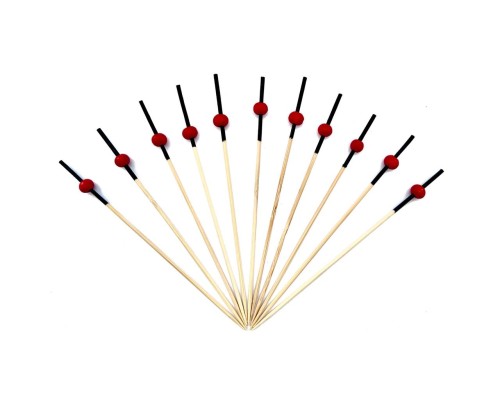 Пика шпажка бамбук "Шарик" 12 см красный 100 шт P.L.