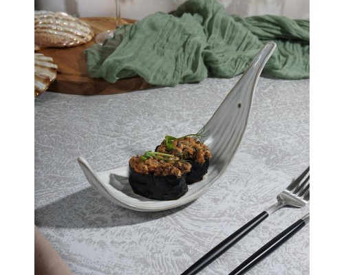 Блюдо для подачи 22*7,5 см h13 см Gray Leaf Frutti di Mare P.L. [1]