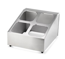 Подставка стойка нерж. для гастроемкостей из пластика 1/6 h100 мм 4 отделения 33,6*40,3*20 см P.L.