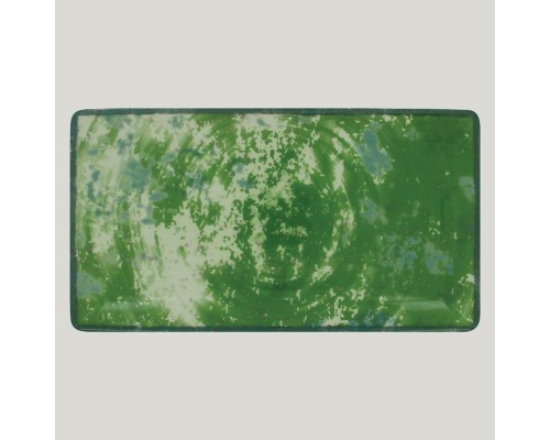 Тарелка RAK Porcelain Peppery прямоугольная плоская 33*18 см, зеленый цвет