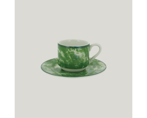 Блюдце RAK Porcelain Peppery круглое 13 см, зеленый цвет (для чашки 90 мл)