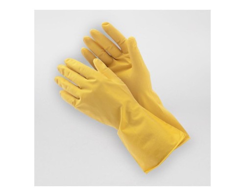 Перчатки желтые латекс, р-р S