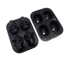 Форма для льда "Череп" 4 ячейки 6,5*4,5 см силикон Skull P.L.- Barbossa