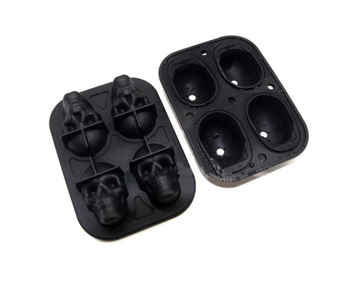 Форма для льда "Череп" 4 ячейки 6,5*4,5 см силикон Skull P.L.- Barbossa