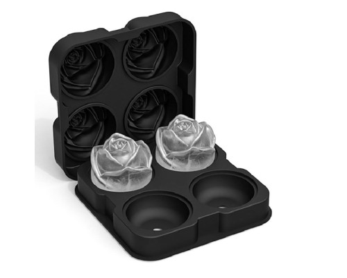 Форма для льда "Роза" 4 ячейки d6 см силикон P.L.- Barbossa