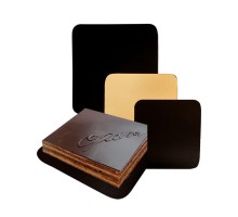 Подложка кондитерская двусторонняя 18*18 см, золотая/черная, картон, 50 шт