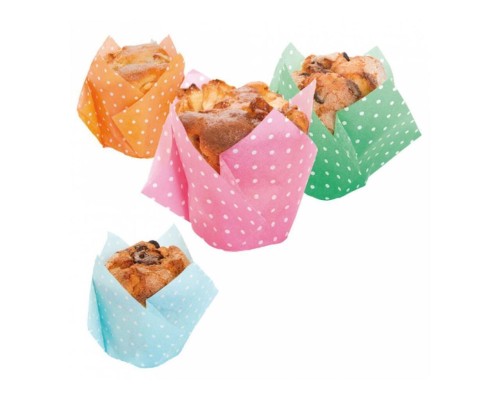 Форма-пергамент для маффинов "Тюльпан", 17,5*17,5 см, цвета в ассортименте, 100 шт, Garc