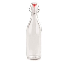 Бутылка 0,55 л с крышкой прозрачная d 7 см h27 см с пробкой бугельный замок стекло P.L.