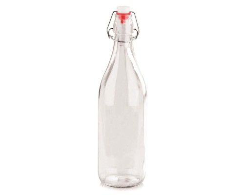 Бутылка 0,55 л с крышкой прозрачная d 7 см h27 см с пробкой бугельный замок стекло P.L.