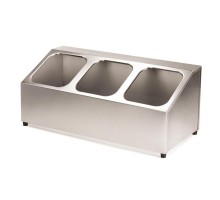 Подставка стойка нерж. для гастроемкостей из пластика 1/6 h100 мм 3 отделения 50*22*20 см P.L.