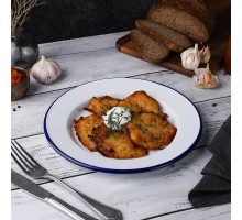 Тарелка d 25 см h2,3 см Blue Rim эмалированая сталь SUNNEX [1]