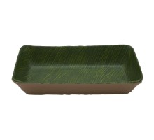 Салатник 1750 мл 32,5*17,6*6,5 см прямоуг. Green Banana Leaf пластик меламин P.L. Proff Cuisine