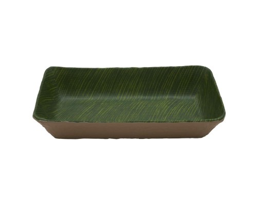 Салатник 1750 мл 32,5*17,6*6,5 см прямоуг. Green Banana Leaf пластик меламин P.L. Proff Cuisine